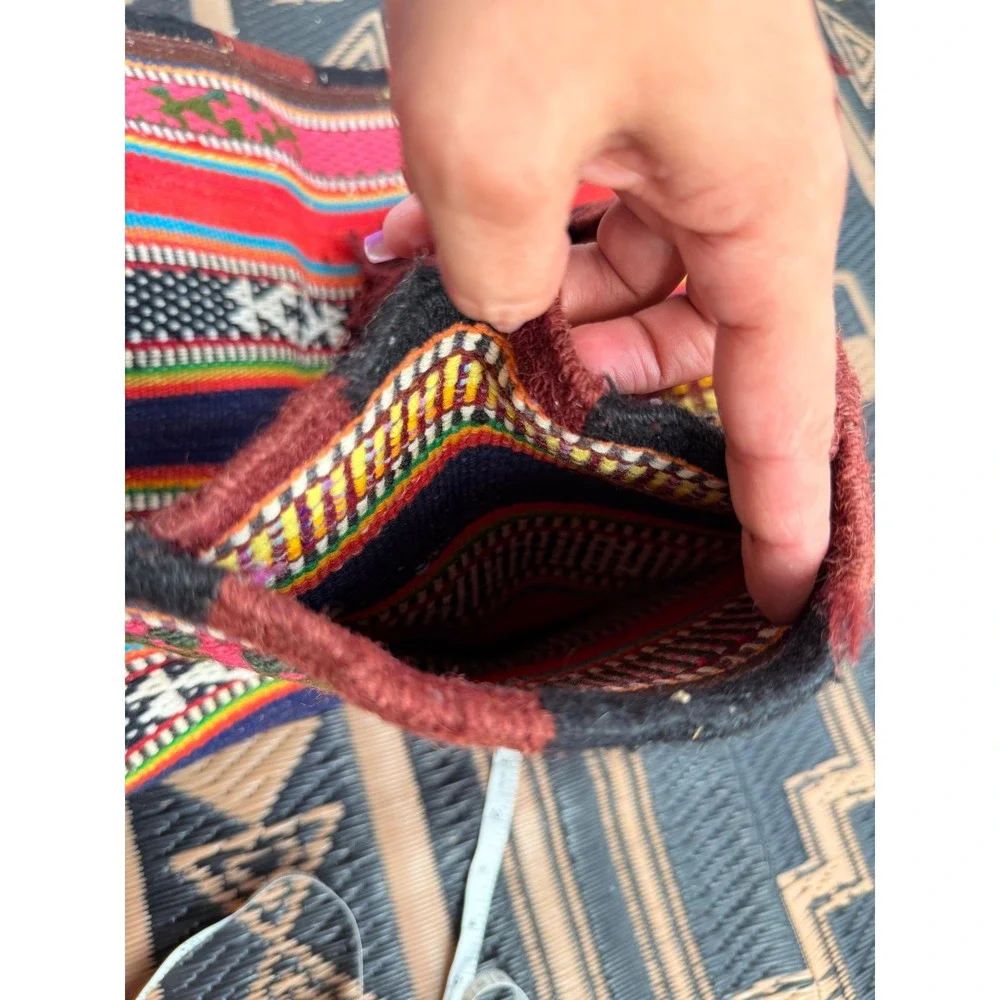 Vintage Handwoven Tribal Striped Pillow Case Tassels Boho‎ Seating Cover 24x23